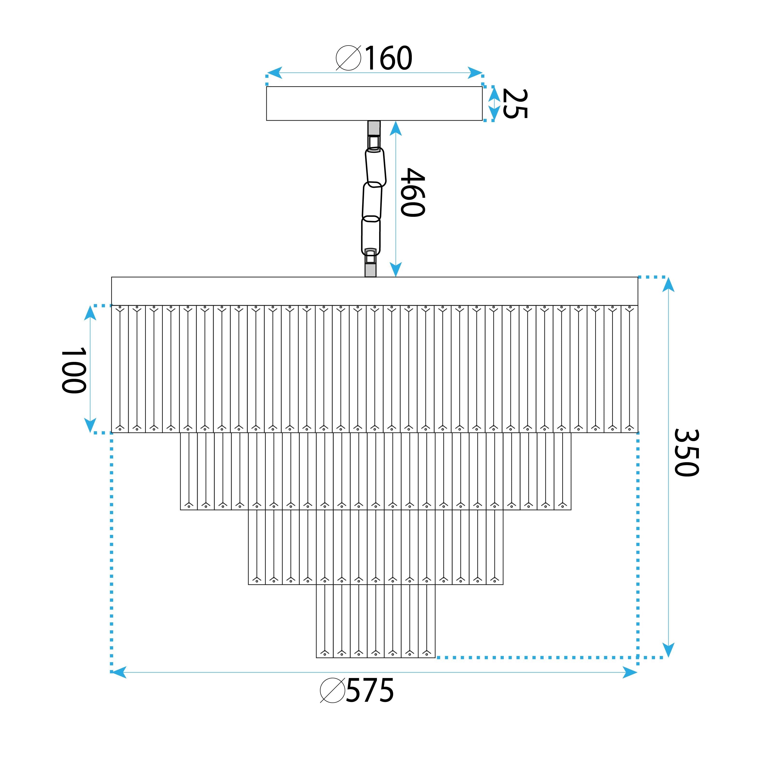Lampadario A Sospensione In Cristallo Da Soffitto APP1533-6CP4 Oro