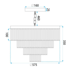 Lampadario A Sospensione In Cristallo Da Soffitto APP1533-6CP4 Oro