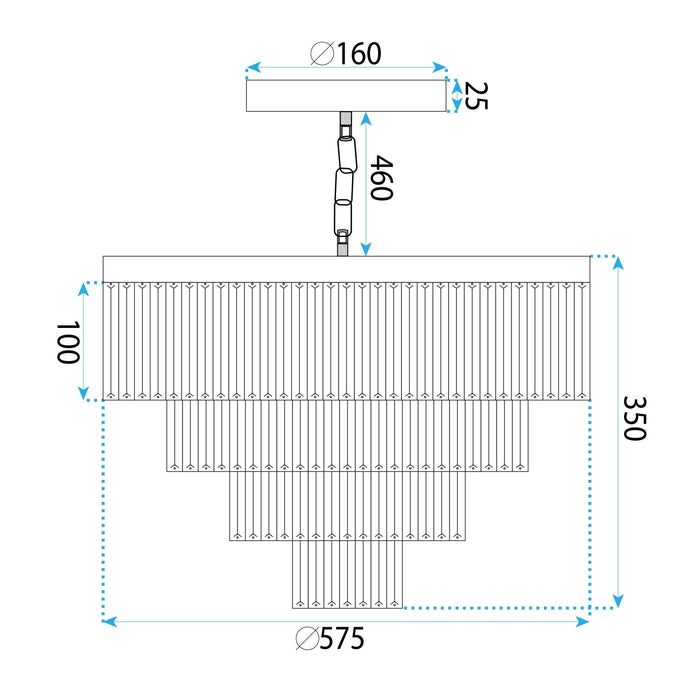 Lampadario A Sospensione In Cristallo Da Soffitto APP1533-6CP4 Oro