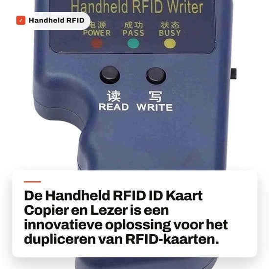Copiafacenti a Mano di Carte RFID con Lettore e 6 Etichette Scrivibili - Incluso 6 Carte - Portatile - Ideale per la Sicurezza - Facile da Usare