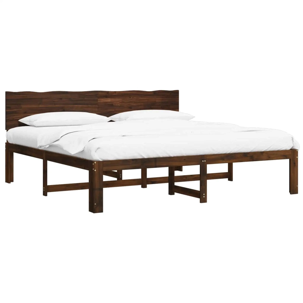 Letto matrimoniale con testiera ROSTOCK Marrone Scuro 3405455