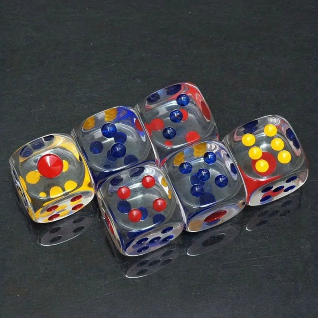 Set 18Pz Dadi da Gioco 15 mm a 6 Facce Per Giochi da Tavolo, Scuola, Attività