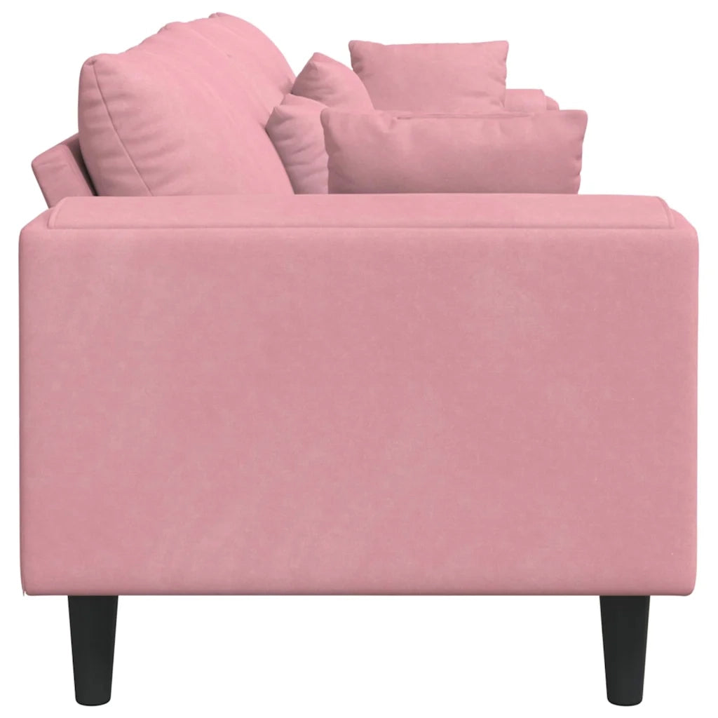 vidaXL Divano in Velluto con cuscino Rosa 209 cm Velluto