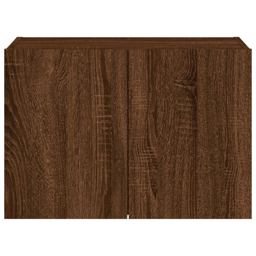 Mobile TV multimediale scaffale TV credenza mobile TV sala da pranzo soggiorno parete attrezzata per camera da letto con luci LED rovere 60 x 35 x 41 cm marrone 02_0027956