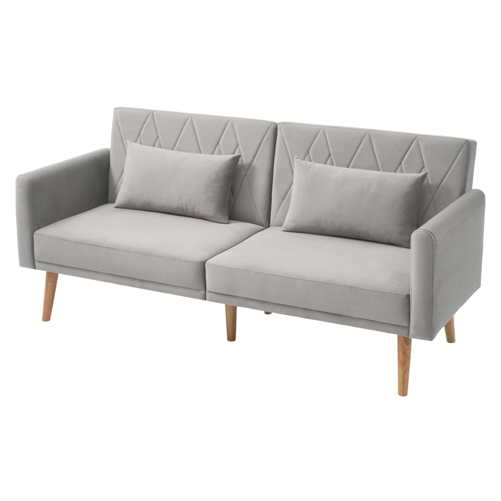 Divano Letto 2 Posti in Velluto ¨C MINIMAL ¨C Grigio