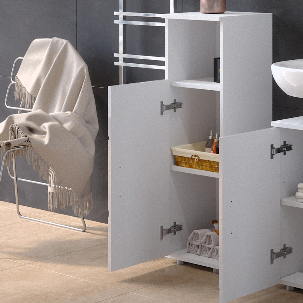 Mobiletto bagno Irma Bianco lucido con inserti 30 x 95 cm Vicco