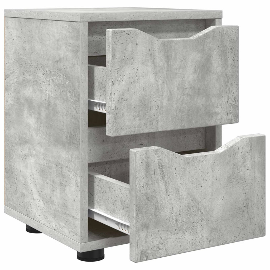 Comodini con cassetto 2 pcs Grigio cemento 30,5 x 30 x 43 cm 888804