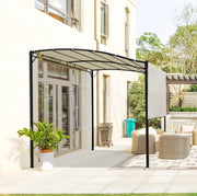 Pergola da giardino addossata con tetto ribaltabile 300 x 250 cm; acciaio; bianco crema