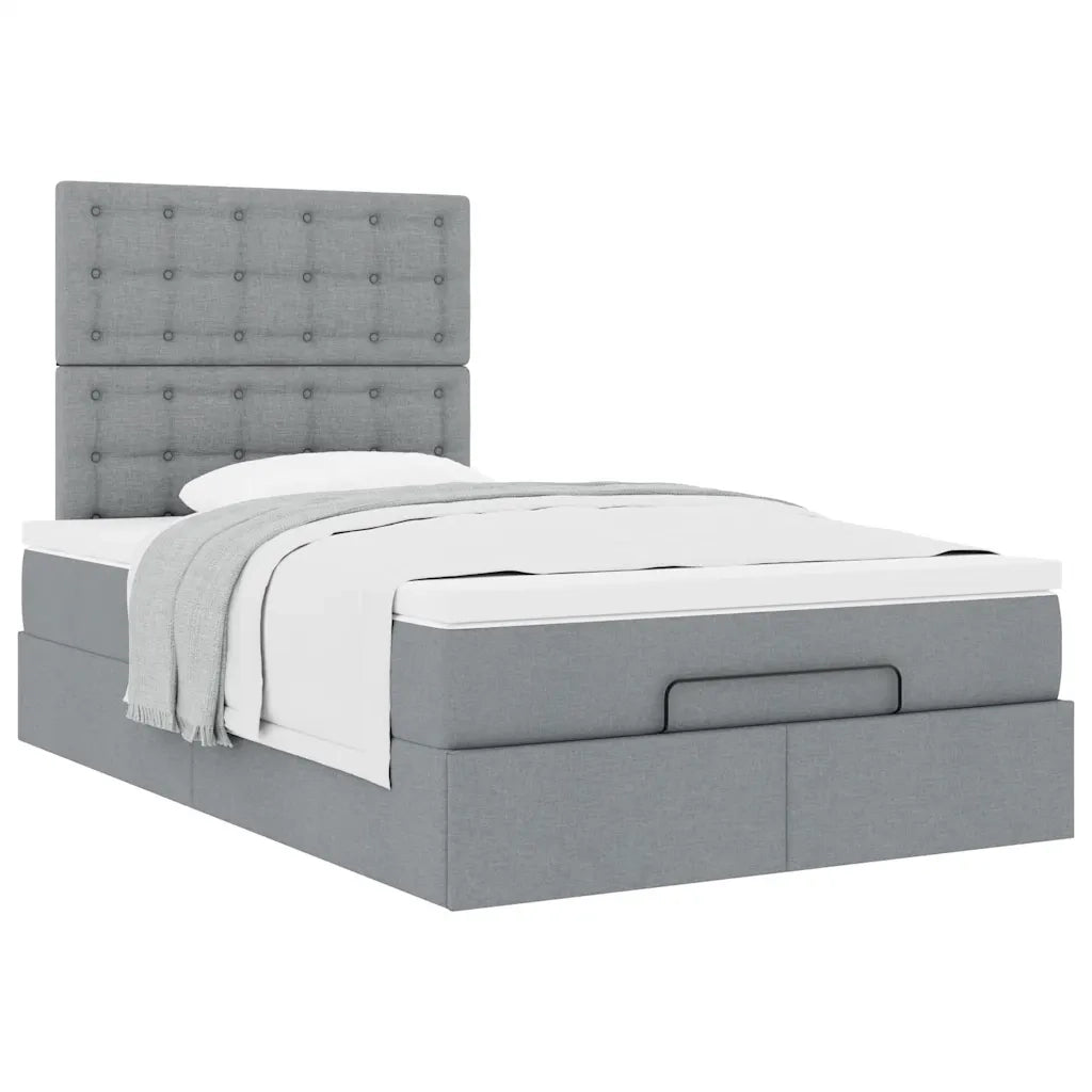 Struttura Letto Pouf con Materasso 120x190 cm in Tessuto 3313306
