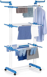 Droogrek Inclinabile per Interno e Esterno - Standalone Droogrek con Ali - Spaziale e Leggero - Adatto per Piccoli e Grandi Carichi - Ideale per Appartamenti, Balcone e Stanze di Studente - Ripiegabile in Breve - Stendardo per Abbigliamento