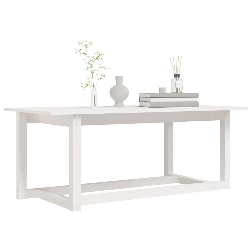 Tavolino da salotto | Tavolino da caff¨¨ | Tavolino da Soggiorno Bianco 110x55x45 cm Legno Massello di Pino