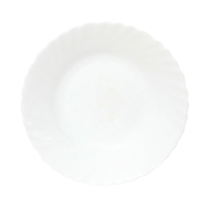 SET DI 12 PIATTI FONDI PRIMA IN VETRO TEMPERATO BIANCO DA 23 CM