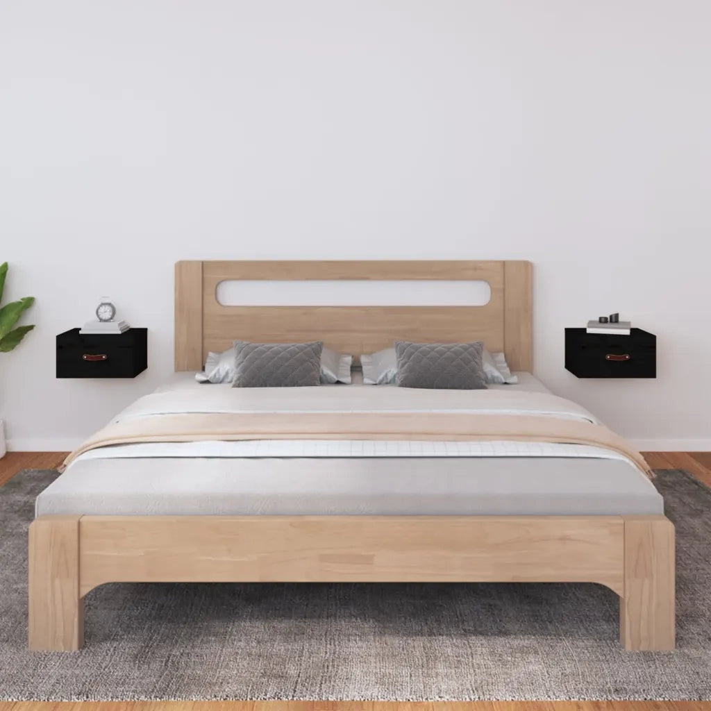 Comodini a Muro 2 pz Neri 40x29,5x22 cm cod mxl 40751