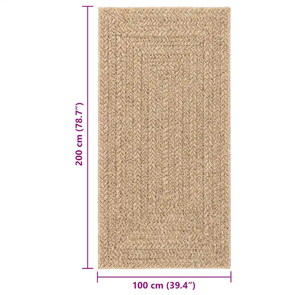 Tappeto del soggiorno | Tappeto ZIZUR 100x200 cm Aspetto Iuta per Interni ed Esterni