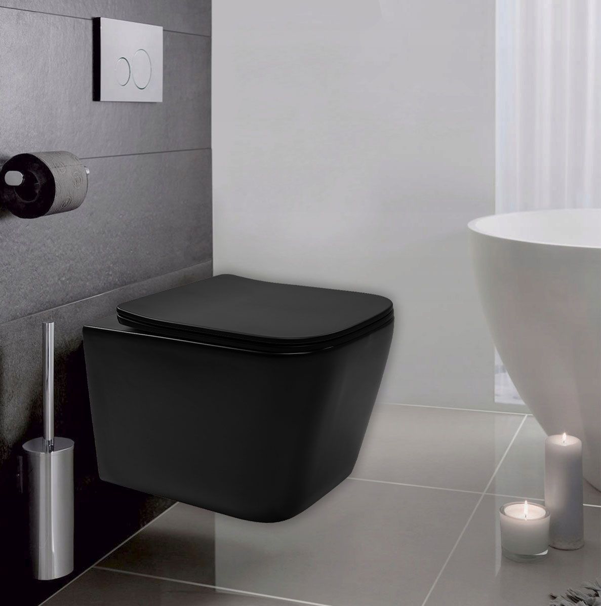 Vaso Wc Sospeso Rea Julio Black Matt