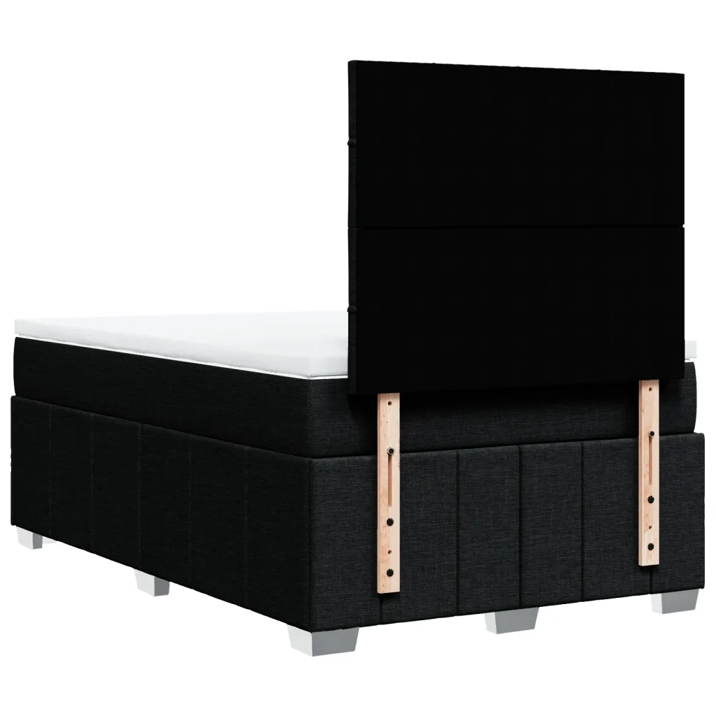 vidaXL Giroletto a Molle con Materasso Nero 120x190 cm in Tessuto