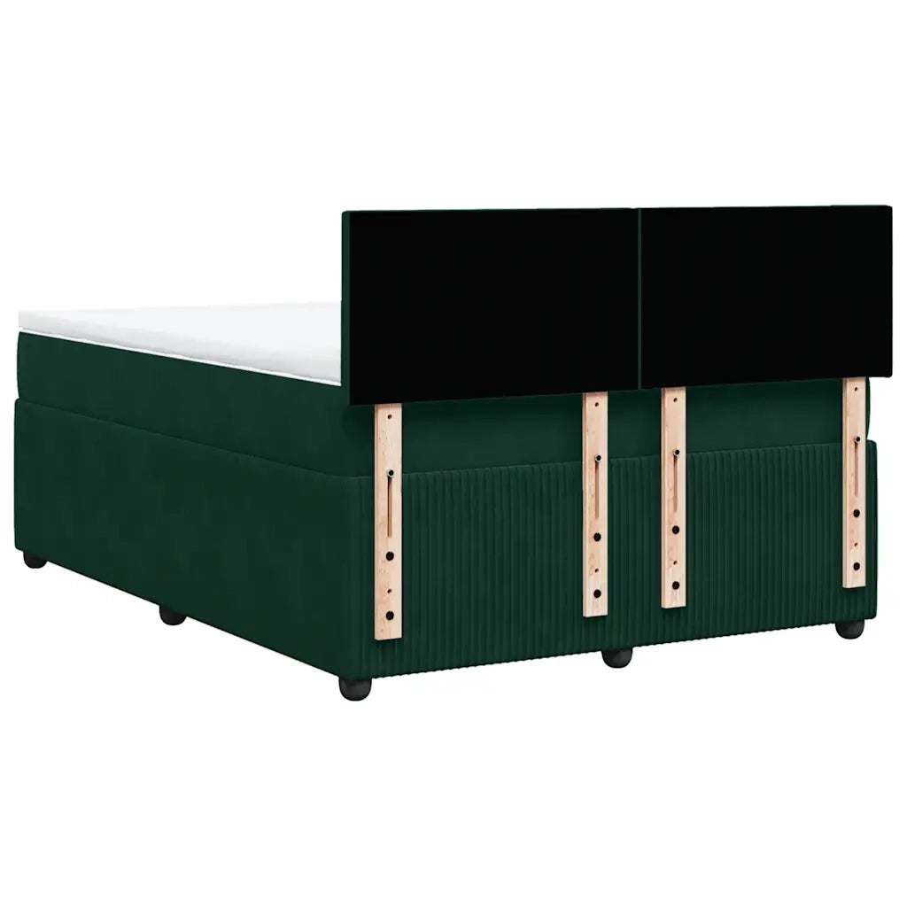 Giroletto a Molle con Materasso Verde Scuro 140x190 cm Velluto 3290031