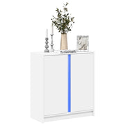 Credenza con LED-Buffet-Armadio da cucina Bianca 77x34x85 cm in Legno Multistrato