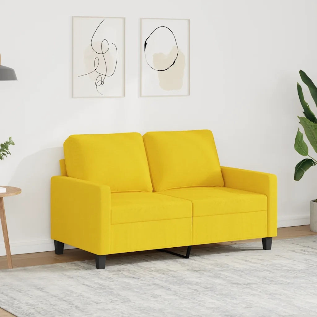 Divano a 2 Posti-Sofa 2 Posti Giallo Chiaro 120 cm in Tessuto 942323