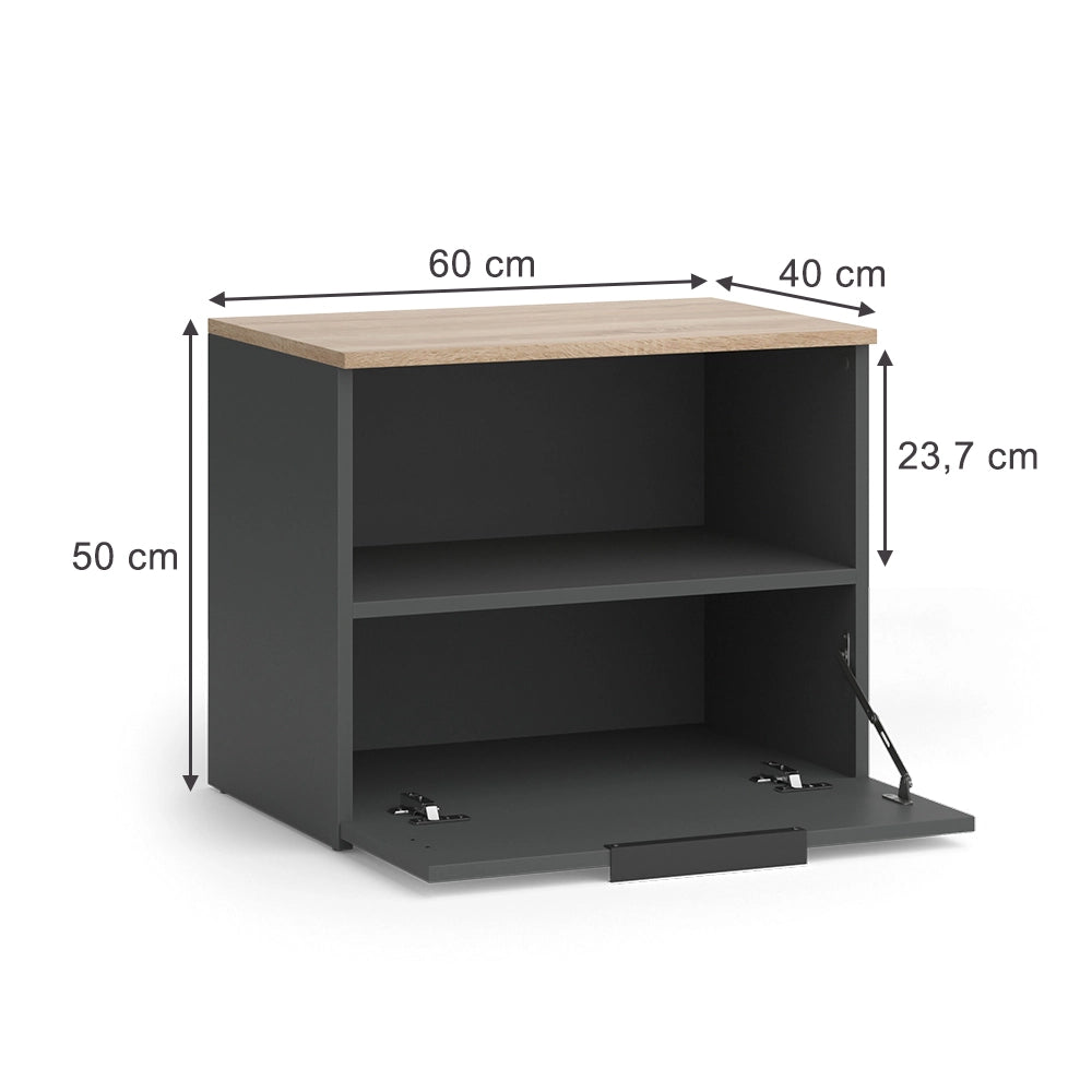 Vicco Credenza Antracite/Sonoma 60 x 50 cm con patta