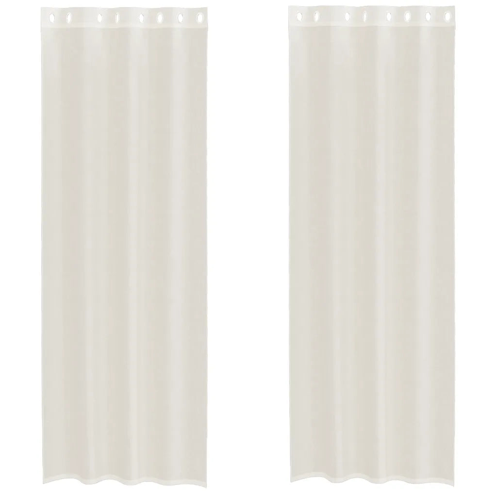 Tende in Voile con Occhielli 2 pz Crema 140x300 cm 4102076