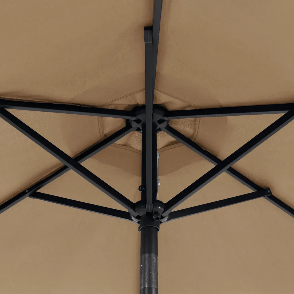 Ombrellone Giardino con Palo in Acciaio Tortora 225x225x212 cm 4005061