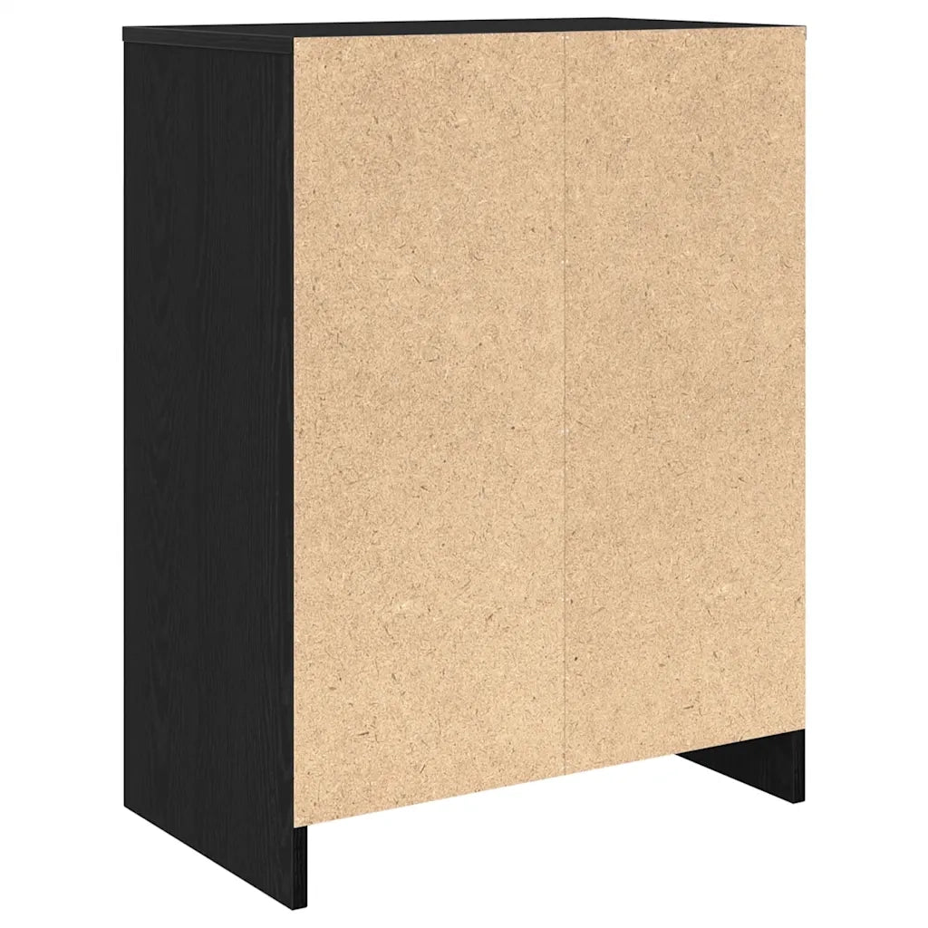 Scarpiera-Scaffale per scarpe Rovere Nero 57x34x76 cm in Legno Multistrato