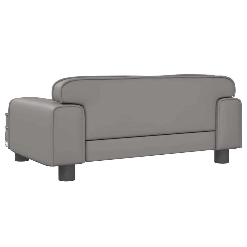 Cuccia per cani a forma di cesto comoda 70 x 45 x 30 cm in similpelle grigia 02_0042824