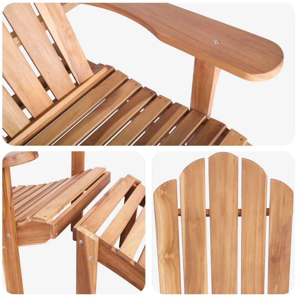 Sedia Adirondack da Giardino con Poggiapiedi Naturale 42041352