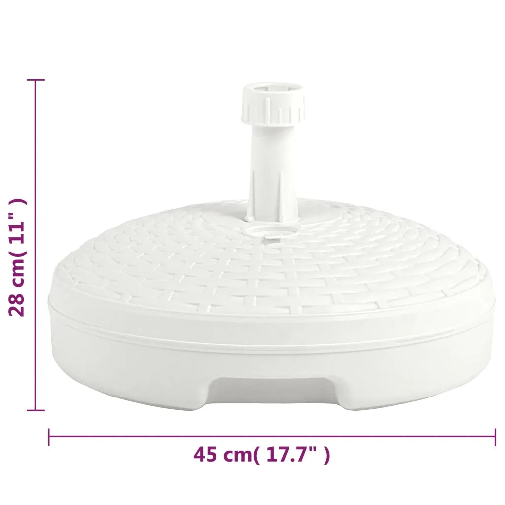 Base per ombrellone riempita 45 x 28 cm per esterni design elegante resistente alle intemperie plastica bianca 02_0045954