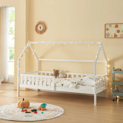 Letto Casetta per Cameretta Ydre 90x200 cm Bianco [en.casa]