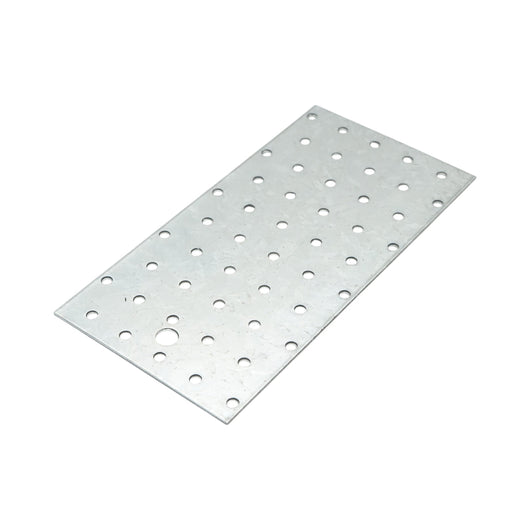 Piastra forata 100x200mm, spessore 2mm, acciaio zincato