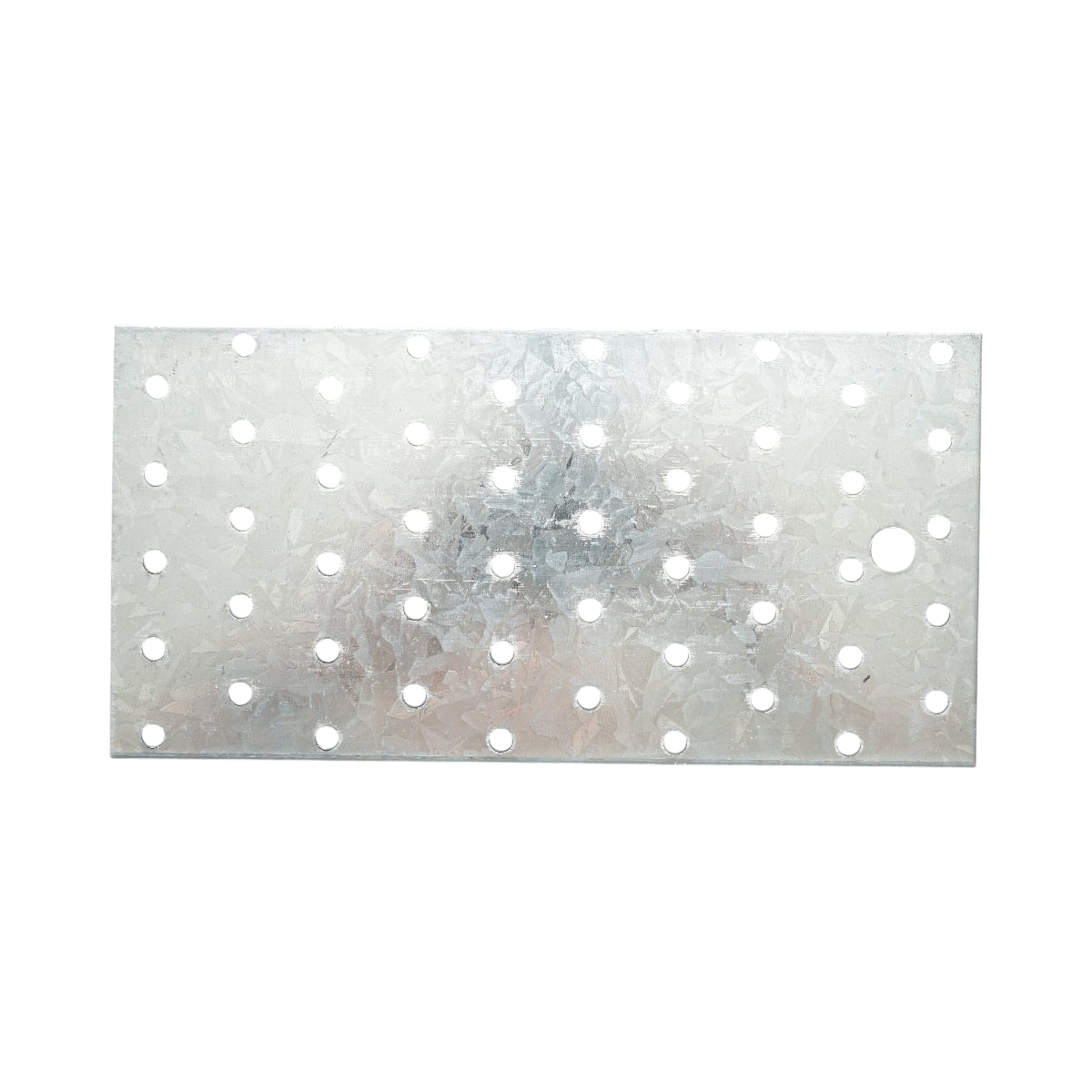 Piastra forata 100x200mm, spessore 2mm, acciaio zincato