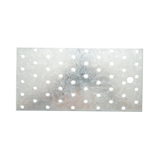 Piastra forata 100x200mm, spessore 2mm, acciaio zincato
