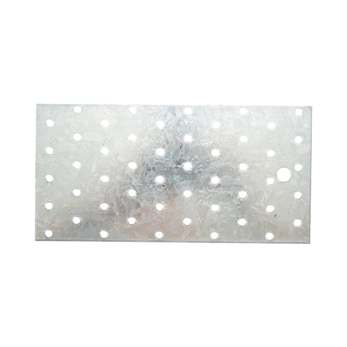 Piastra forata 100x200mm, spessore 2mm, acciaio zincato