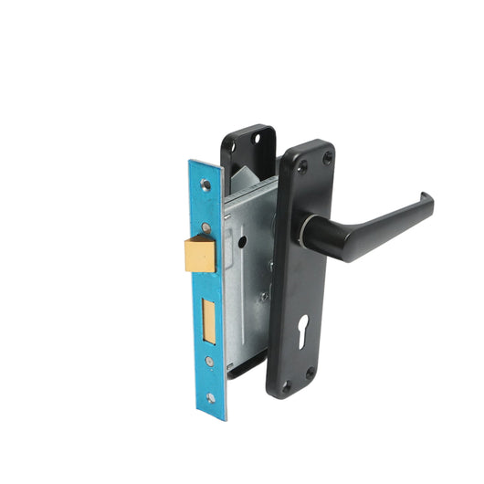 Serratura per porta con placche nere 57x100x60mm