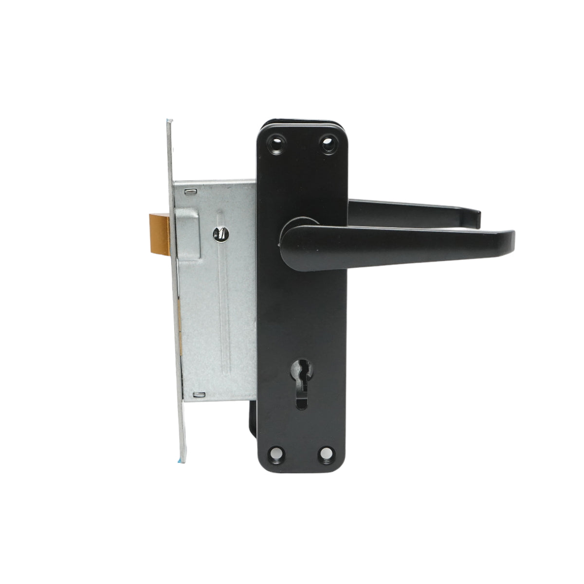 Serratura per porta con placche nere 57x100x60mm