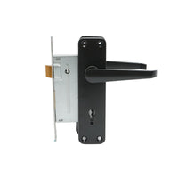 Serratura per porta con placche nere 57x100x60mm