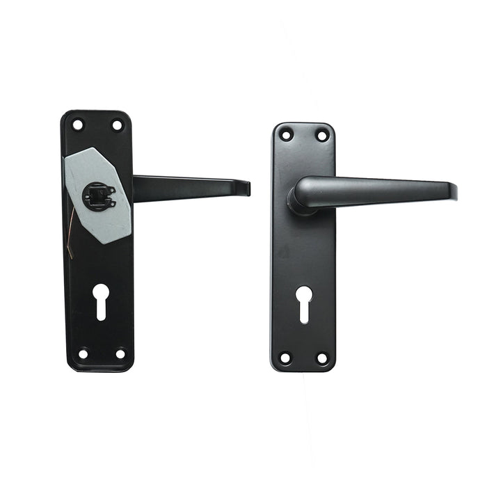 Serratura per porta con placche nere 57x100x60mm