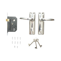 Serratura per porta con placche nichelate 57x100x60mm