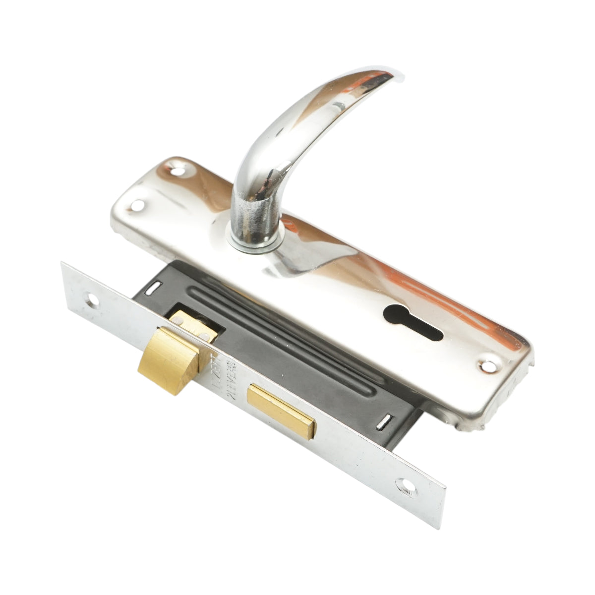 Serratura per porta con placche nichelate 57x100x60mm