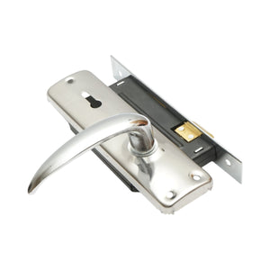 Serratura per porta con placche nichelate 57x100x60mm