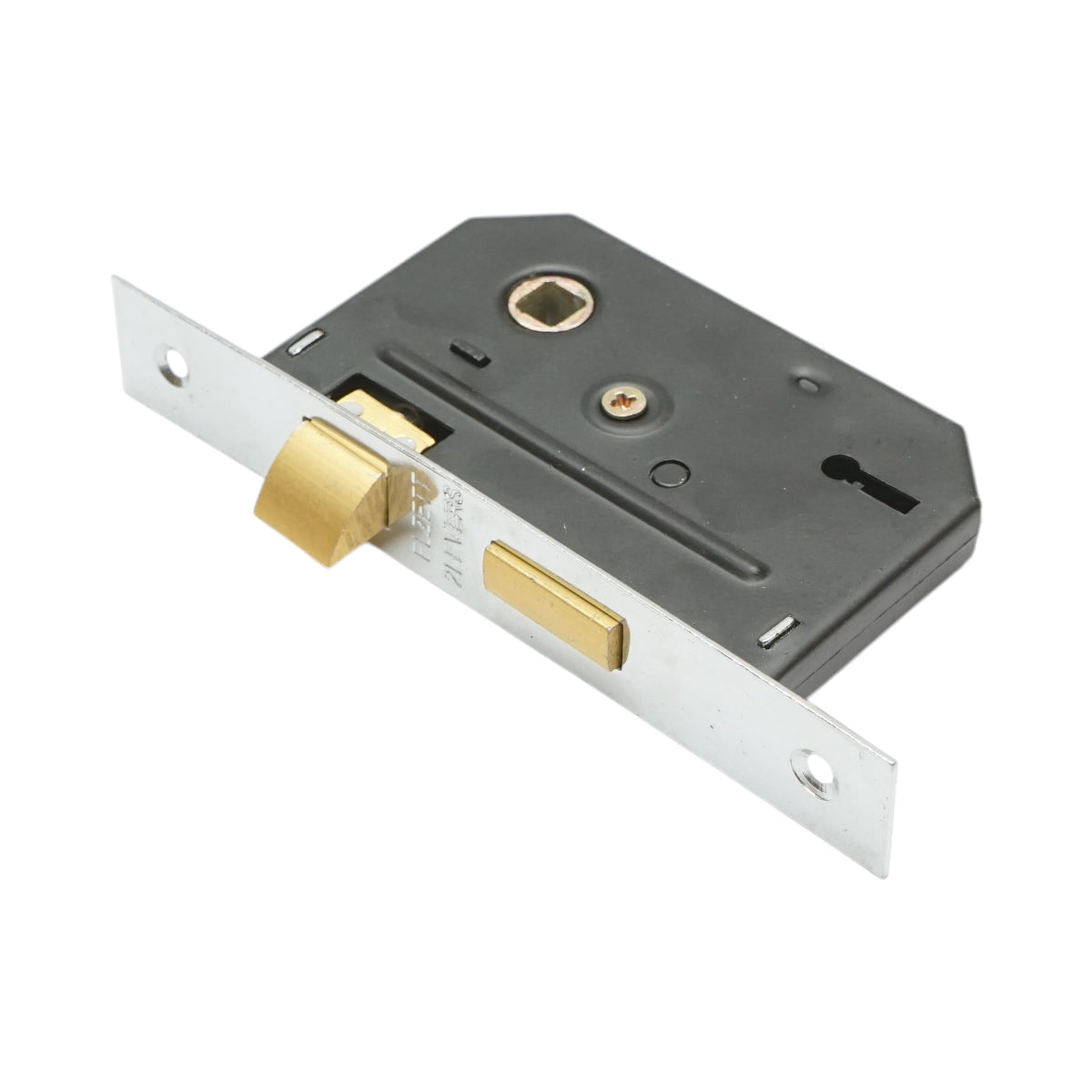 Serratura per porta con placche nichelate 57x100x60mm