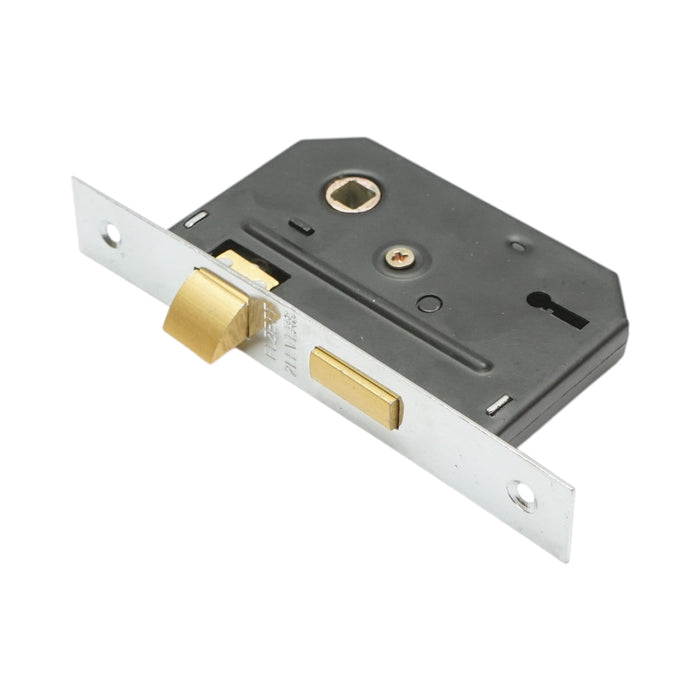 Serratura per porta con placche nichelate 57x100x60mm