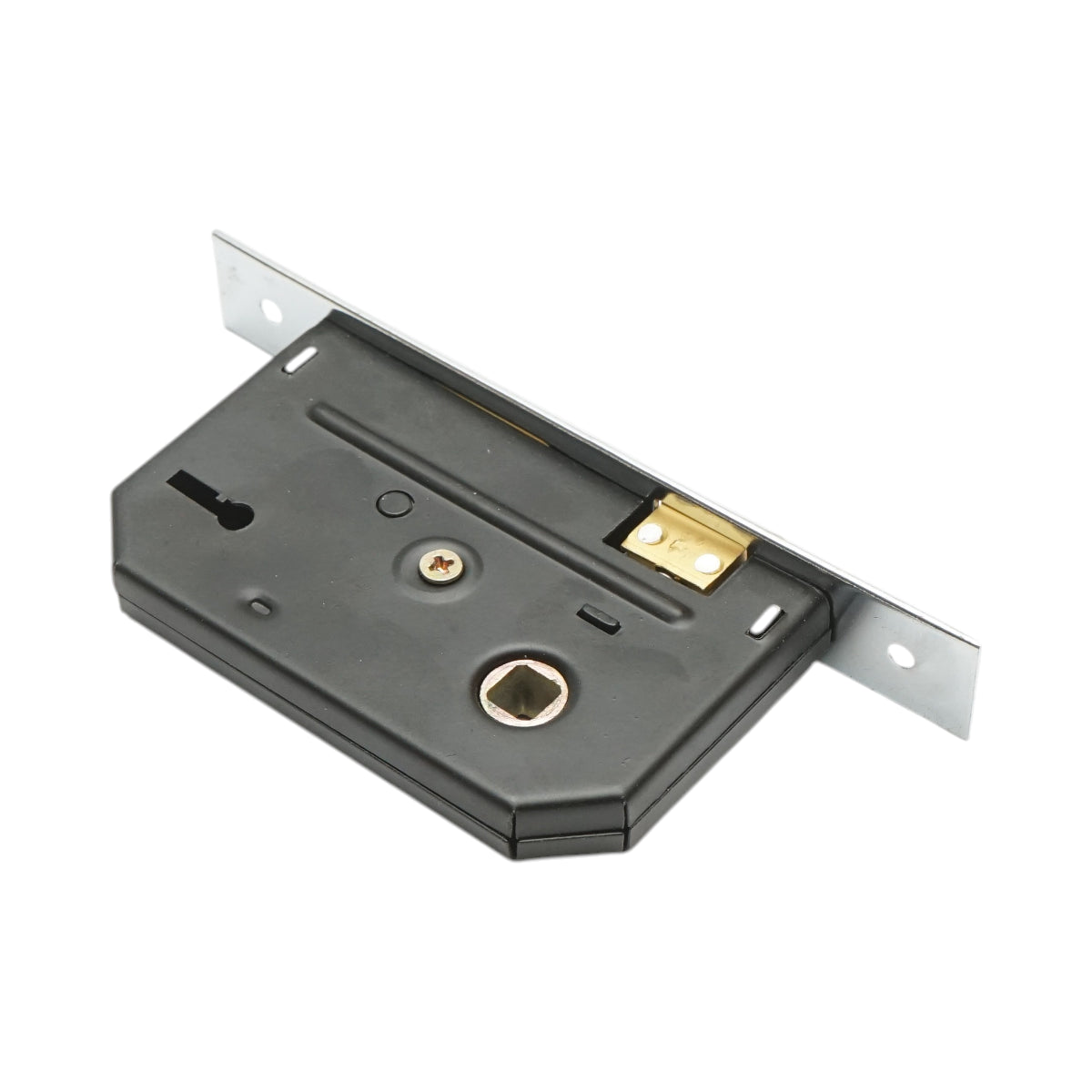 Serratura per porta con placche nichelate 57x100x60mm