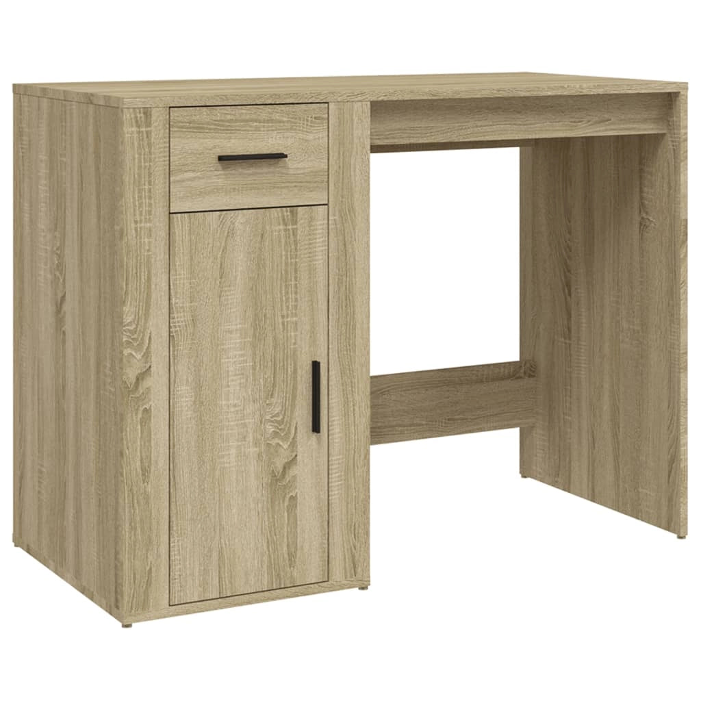Scrivania tavolo postazione di lavoro mobile per computer studio rovere Sonoma 100 x 49 x 75 cm legno ingegnerizzato marrone 02_0023630