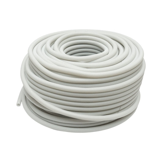 Tubo Corrugato 16mm con Tirafilo, polietilene HDPE 750N grigio 100m/rotolo