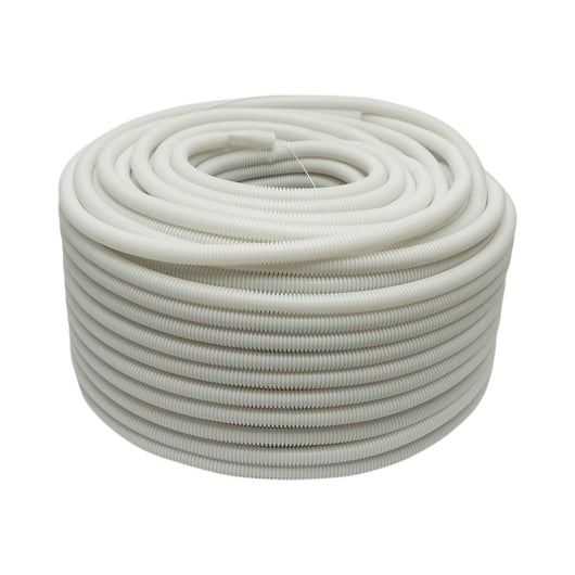 Tubo Corrugato 16mm con Tirafilo, polietilene ignifugo HDPE 320N grigio 100m/rotolo