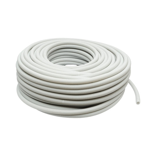 Tubo Corrugato 20mm con Tirafilo, polietilene HDPE 750N grigio 100m/rotolo