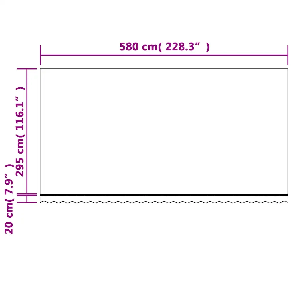 Tessuto di Ricambio per Tenda-Ricambio telo per tenda da sole Strisce Rosse e Bianche 6x3 m